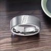 Bague alliance tungstene brossé zirconium