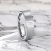 Bague alliance tungstene brossé zirconium