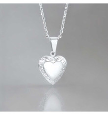 Customizable photo heart steel pendant