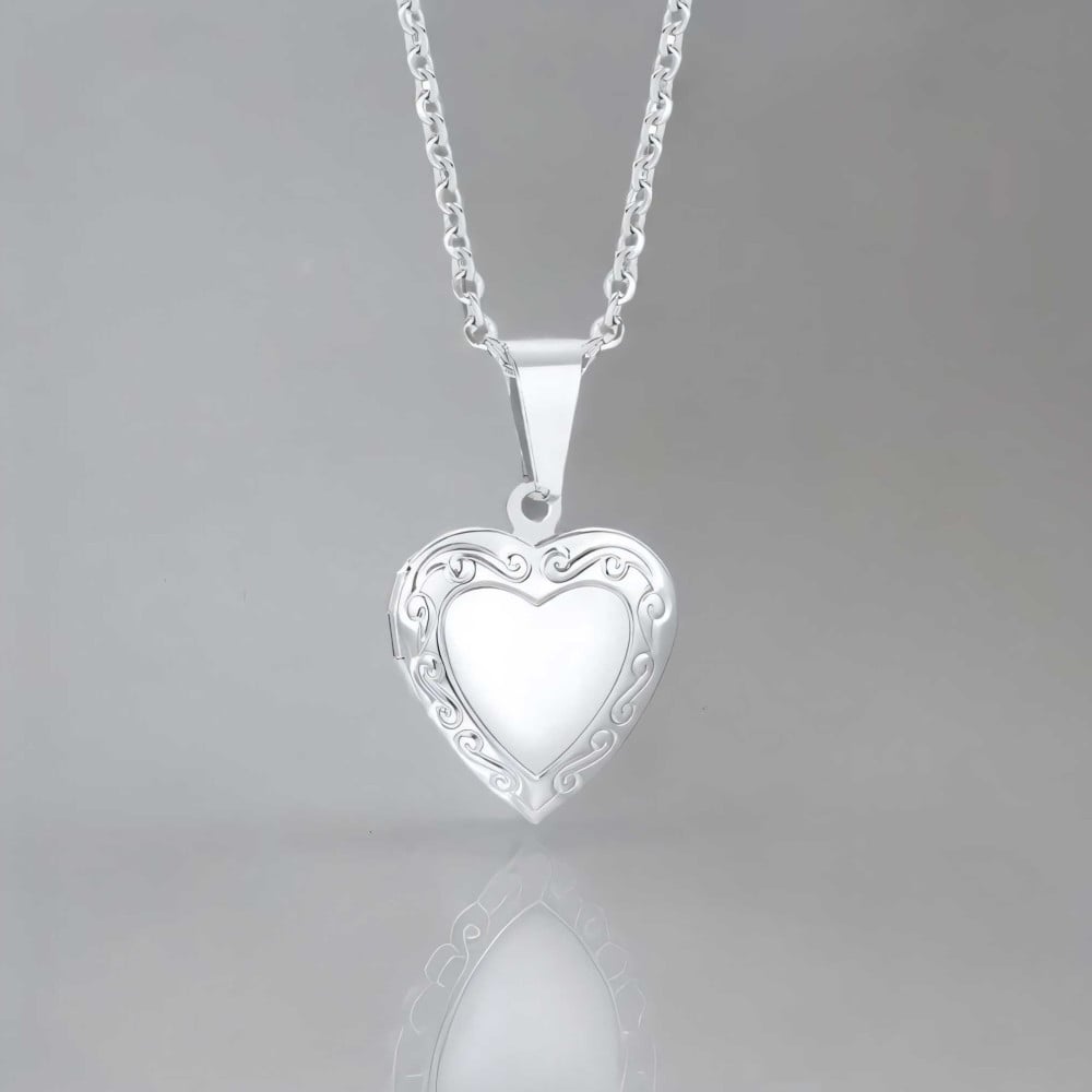 Pendentif acier coeur photo personnalisable