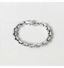Bracciale in argento massiccio con catena blu scuro