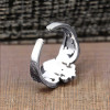 Bague chevaliere argent ouvert fleur de lys