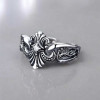 Bague chevaliere argent ouvert fleur de lys