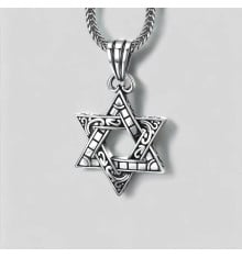 Celtic Star of David Pendant in 925 Sterling Silver – Fusion of Traditions, Spirituality, and Strong Identity