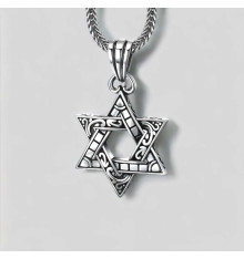 Pendentif Étoile de David Celtique en Argent 925 – Fusion de traditions, spiritualité et identité forte