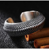 Bague ouverte argent motif maille serpent homme femme