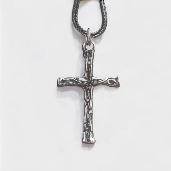 Ciondolo E Catenina Croce In Acciaio Inox 20x12mm Per Uomo E Donna, Lunghezza Regolabile, Colore Argento