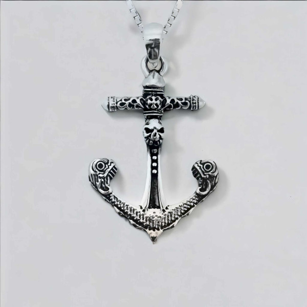 925 zilveren hanger Viking piratenschedelanker
