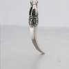 Pendentif argent homme dent canine motif OM