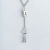 Pendentif collier clef cadenas argent