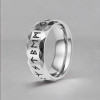 Bague homme anneau acier runes viking