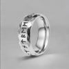 Bague homme anneau acier runes viking