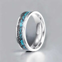 Bague mariage personnalisable titane turquoise a graver