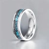 Bague mariage personnalisable titane turquoise a graver