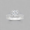 Bague de fiançailles femme double anneau argent zirconium