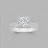 Bague de fiançailles femme double anneau argent zirconium