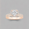 Bague de fiançailles femme double anneau argent zirconium