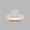 Bague de fiançailles femme double anneau argent zirconium