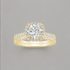 Bague de fiançailles femme double anneau argent zirconium