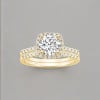Bague de fiançailles femme double anneau argent zirconium
