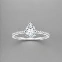 Women's silver engagement ring zirconium water drop 3 colors