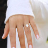 Bague fiancaille femme argent zirconium goutte eau 3 couleurs