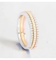 Anello a Tre Fasce da Donna in Argento – Eleganza Brillante con Zircone