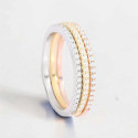 Bague 3 anneaux femme argent zirconium