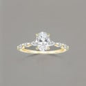 Women's silver oval zirconium ring 3 colors