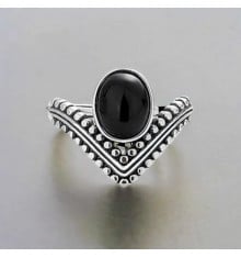 Bague argent celtique onyx noir