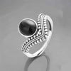 Anillo de plata celta de ónix negro