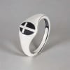 Bague argent ouverte chevaliere croix