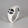 Bague argent ouverte chevaliere croix