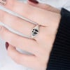 Bague argent ouverte chevaliere croix