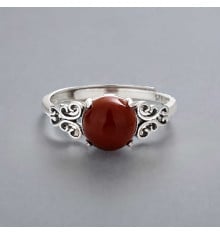 Keltischer ovaler roter Onyx-Silberring