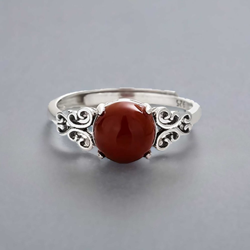 Bague argent celtique onyx rouge