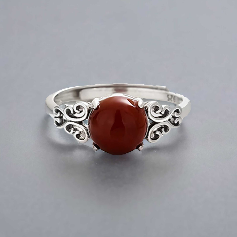 Bague argent celtique onyx rouge