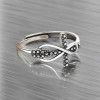 Anello croce infinito aperto in argento