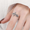 Bague argent ouverte croix infini