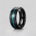 Anello di Matrimonio Personalizzato in Tungsteno con Opale