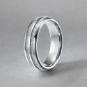 Personalized wedding ring tungsten alliance white fiber