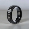 Anello da uomo in tungsteno con rune vichinghe personalizzabili