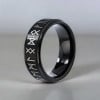 Bague homme anneau tungstene runes vikings personnalisable