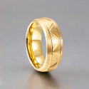 Personalized Men's Multi Groove Tungsten Brush Dome Ring