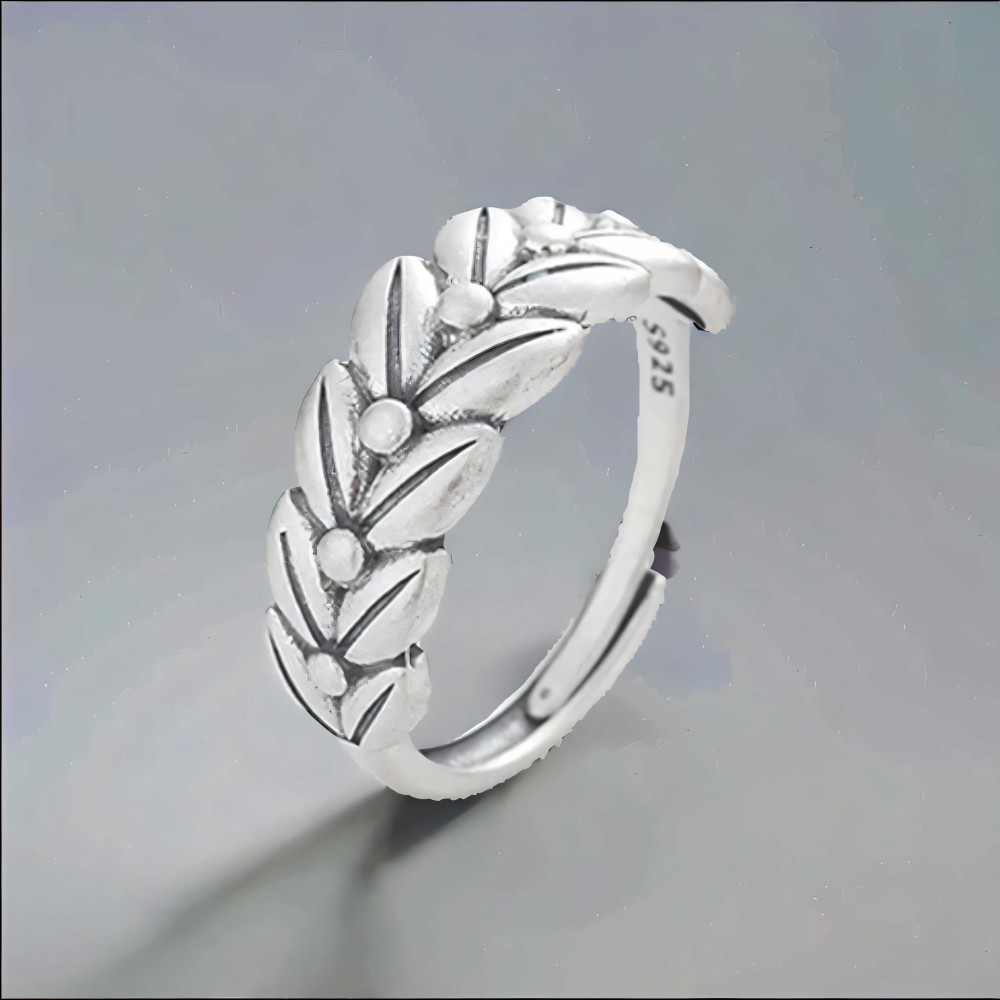Bague argent ouvert celtique épi de blé