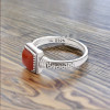 Bague argent ouverte grecque onyx rouge