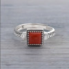 Bague argent ouverte grecque onyx rouge