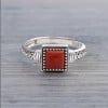 Bague argent ouverte grecque onyx rouge