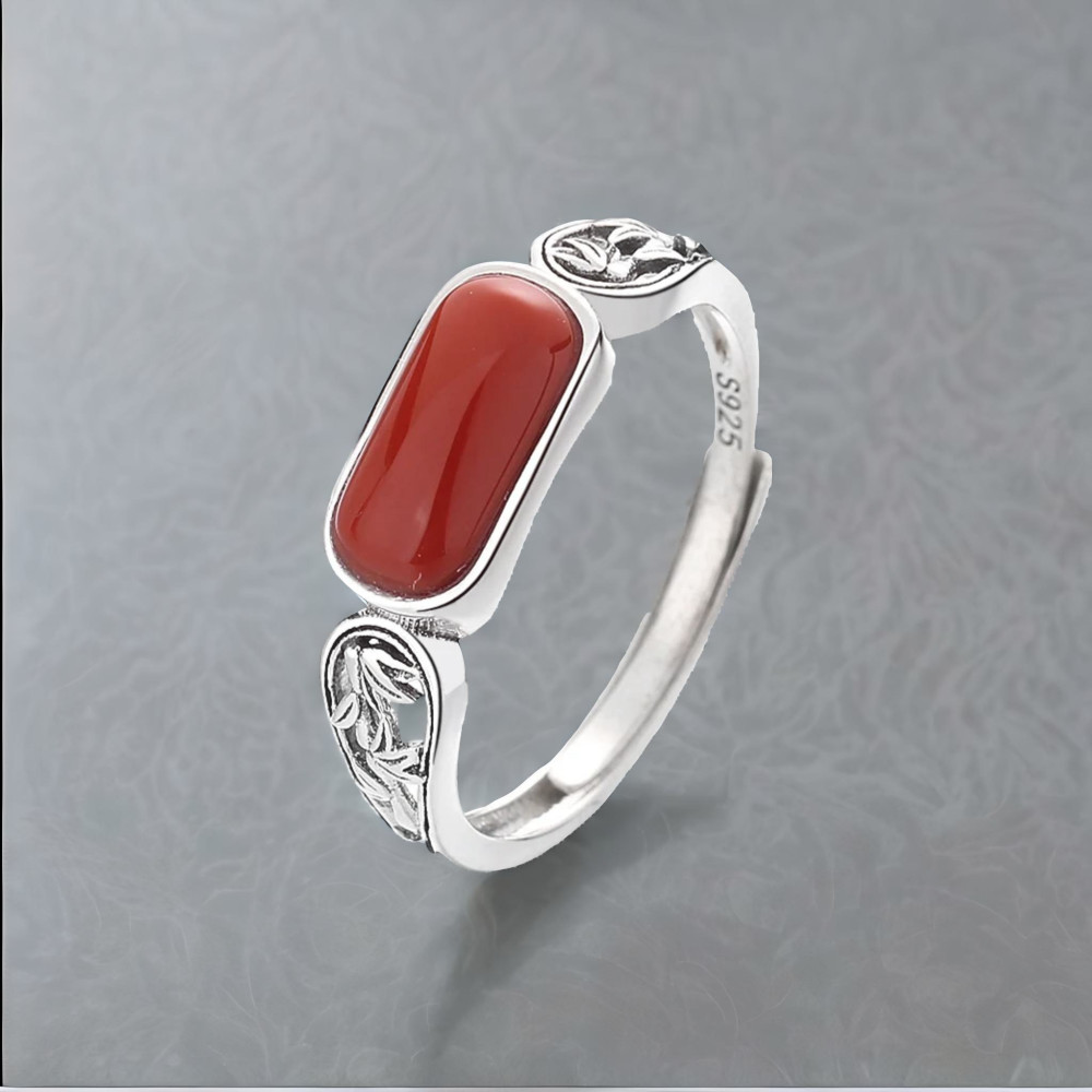 Bague argent celtique onyx rouge