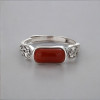 Bague argent celtique onyx rouge